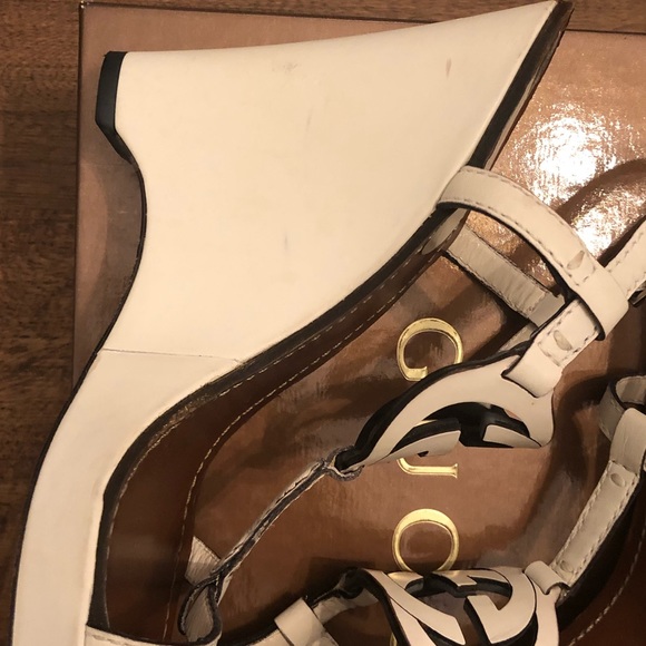 Gucci ivory leather heeled wedges - Picture 6 of 7